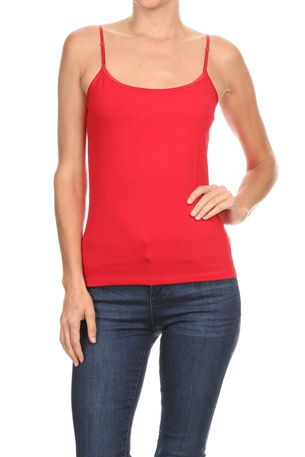 Junior's BASIC SOLID Knit Tank TOP Red