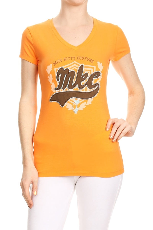 Cat print Premium cotton Orange t-shirt