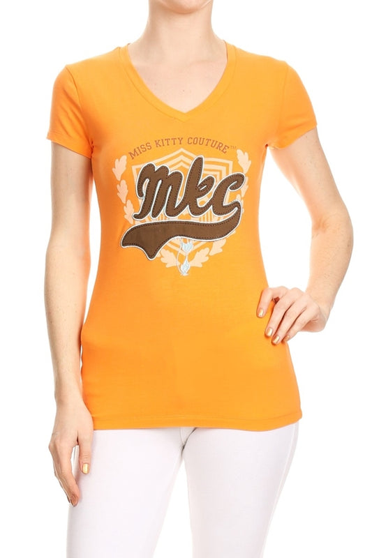 Cat print Premium cotton Orange t-shirt