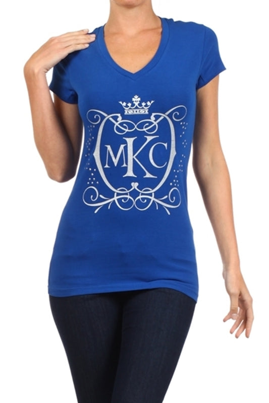 Miss Kitty Couture juniors cotton stretch cat print casual outfit top