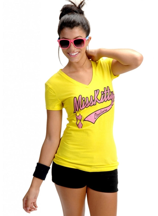 Casual juniors cotton stretch tee with cat design – Miss Kitty Couture