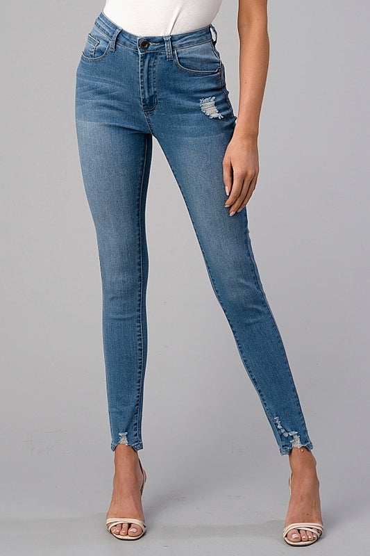 Trendy juniors skinny jeans with distressed finish – American Blue collection
