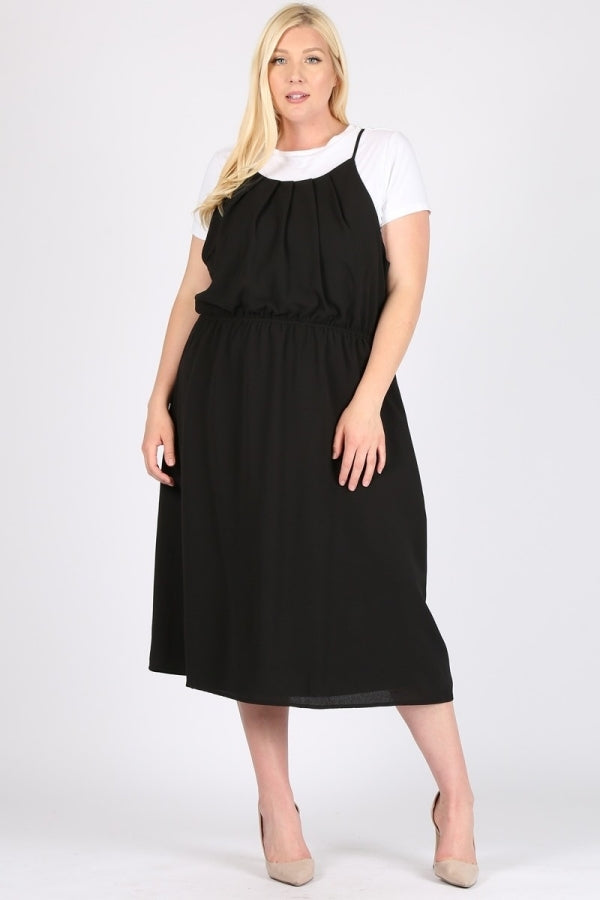 Women's plus size Koshibo tunic dress with practical side pockets
