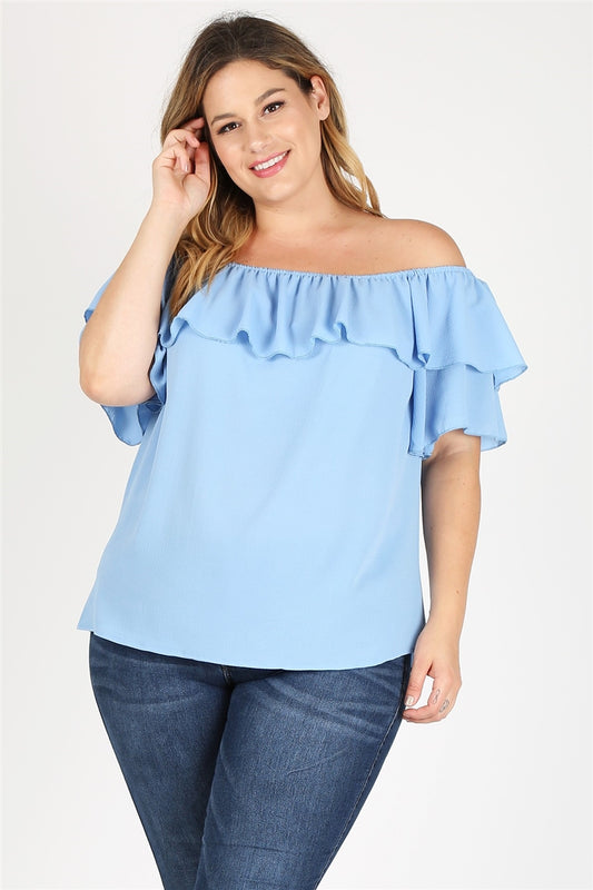 Breathable wool dobby plus size tunic top for everyday wear