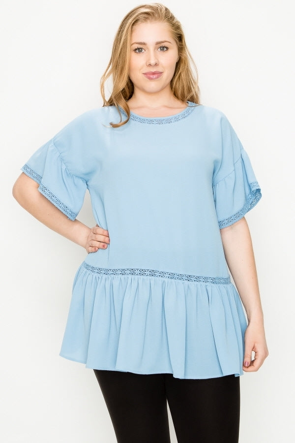 Comfortable wool dobby tunic top for women in plus size